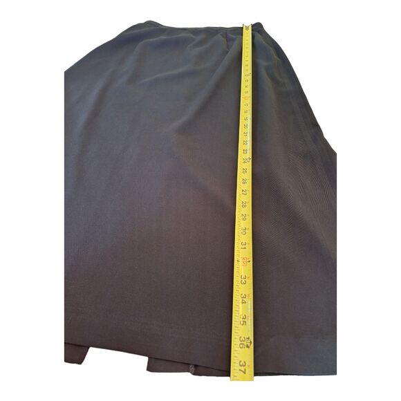 Vtg Lined Black Maxi Skirt Size 14 Crepe A-Line kick vent Signature by Jerell EC - Picture 9 of 9